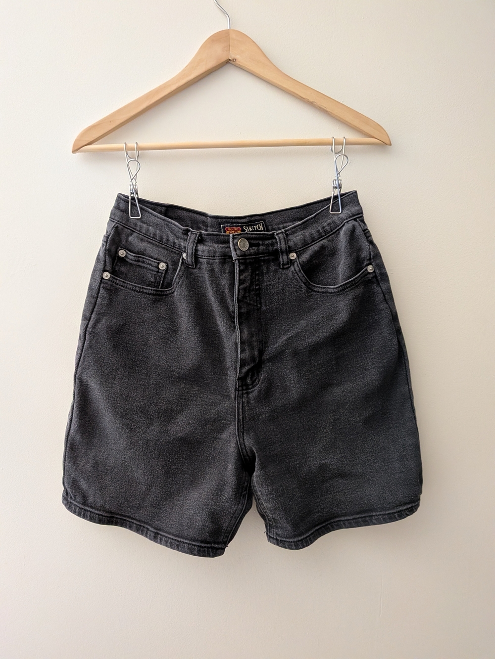 Route 66 High-Rise Black Denim Shorts